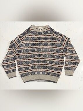 Vintage Blake & Manley Fair Isle Ramie Cotton Knit Sweater Men’s Large Grandpa